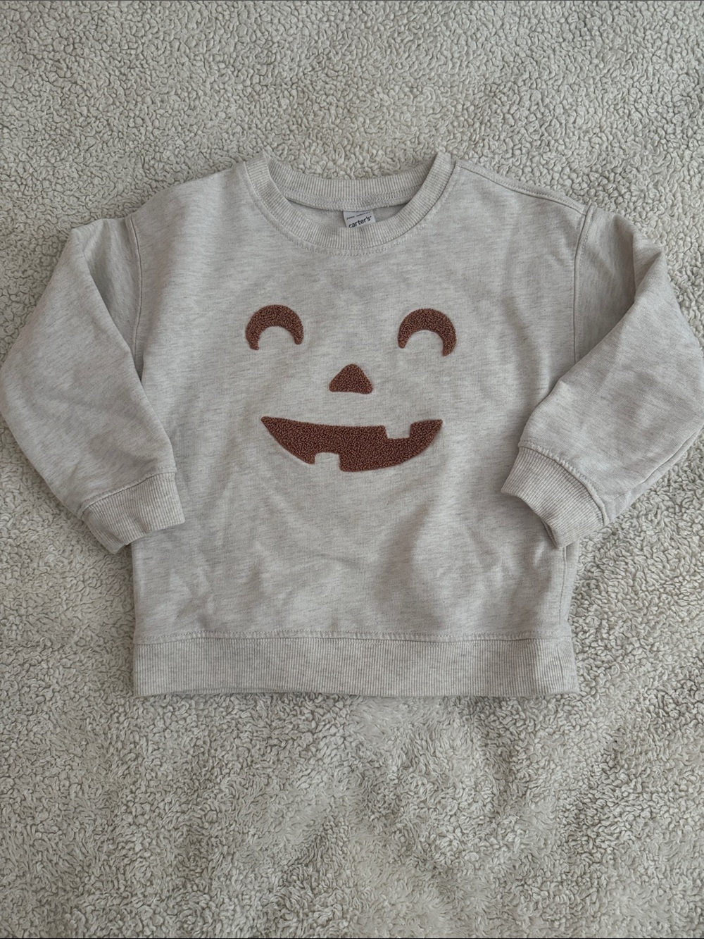 Carters Cream Sweatshirt with Brown Pumpkin Face